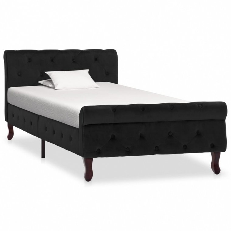 Rama łóżka, czarna, tapicerowana aksamitem, 90 x 200 cm kod: V-288550