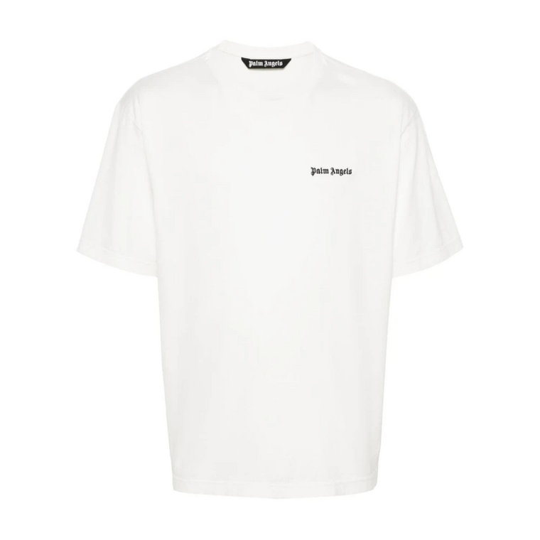 Biała Koszulka z Logo na Piersi Palm Angels