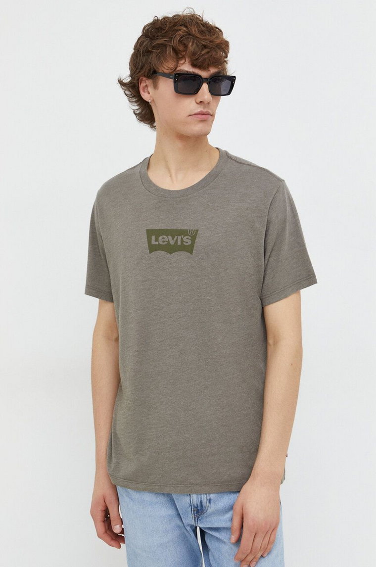 Levi's t-shirt męski kolor zielony z nadrukiem