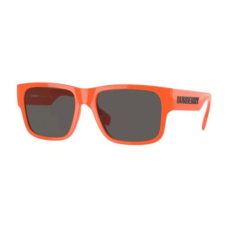 Męskie okulary przeciwsłoneczne z odważną pomarańczową oprawką Burberry