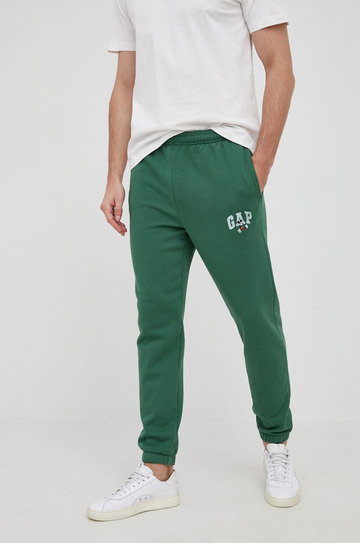GAP spodnie męskie kolor zielony z nadrukiem