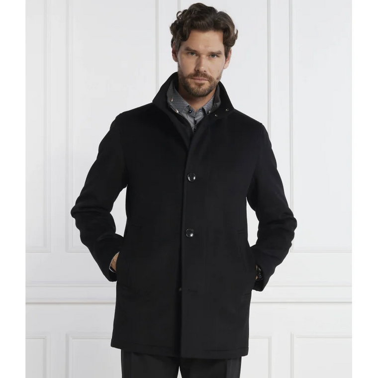 BOSS BLACK Wełniany płaszcz H-Coxtan | z dodatkiem kaszmiru