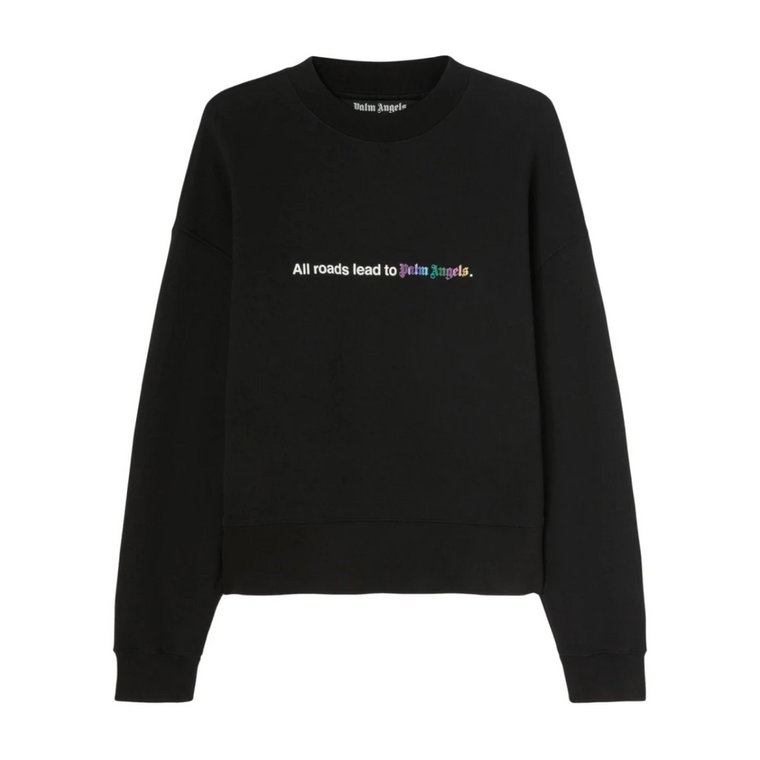 All Roads Slogan-Print Sweatshirt Palm Angels