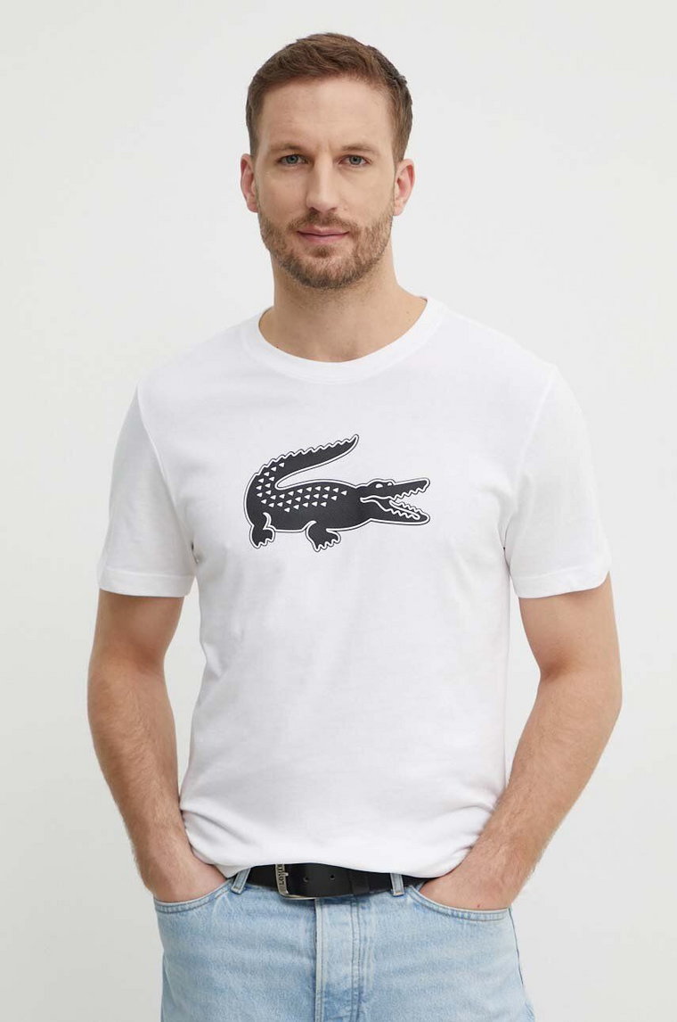 Lacoste t-shirt męski kolor beżowy