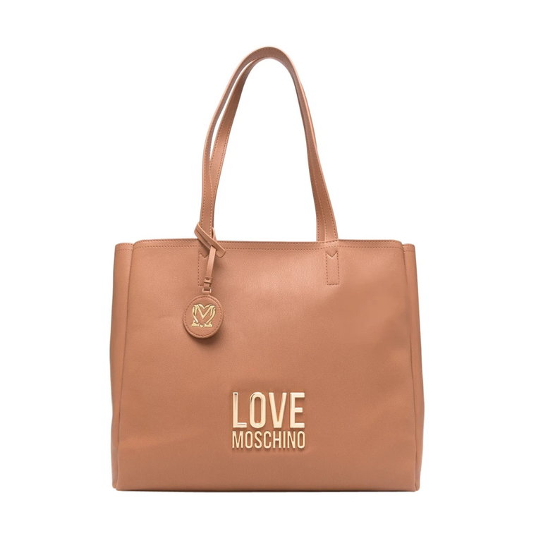 Torba Shopper w Kolorze Camel Love Moschino