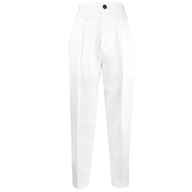 Białe Spodnie z wysokim stanem Dsquared2