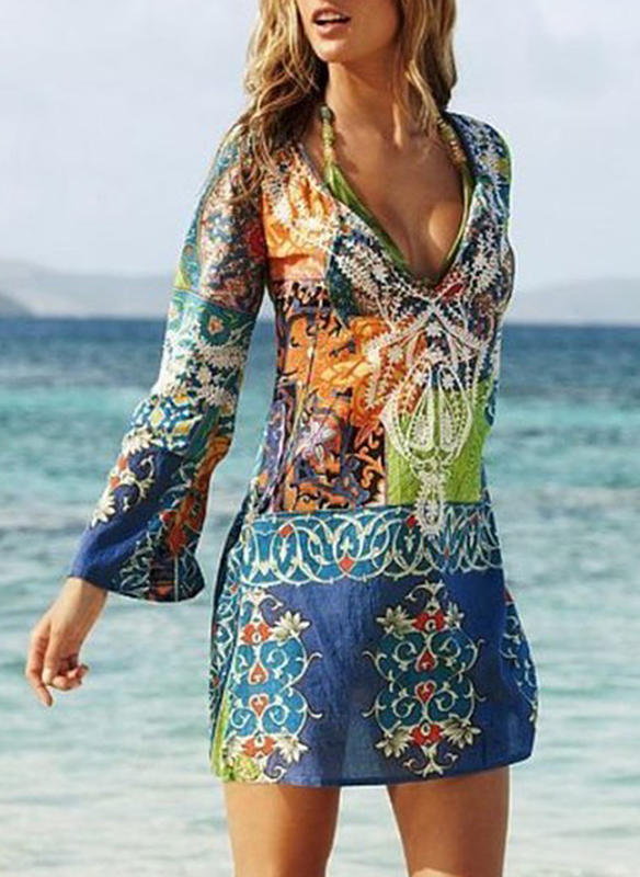Sukienka plażowa z nadrukiem