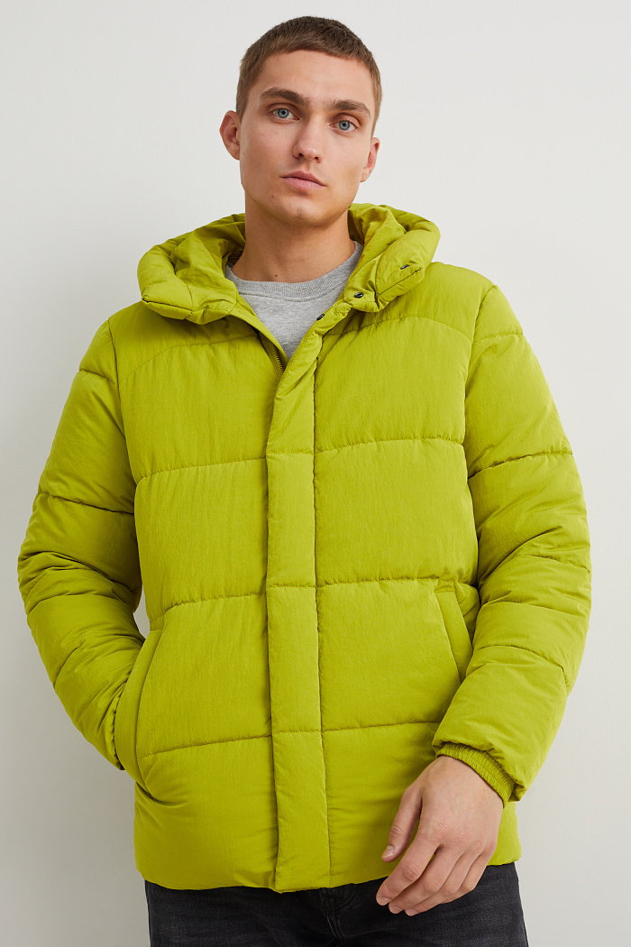 C&A Pikowana kurtka z kapturem, Zielony, Rozmiar: L