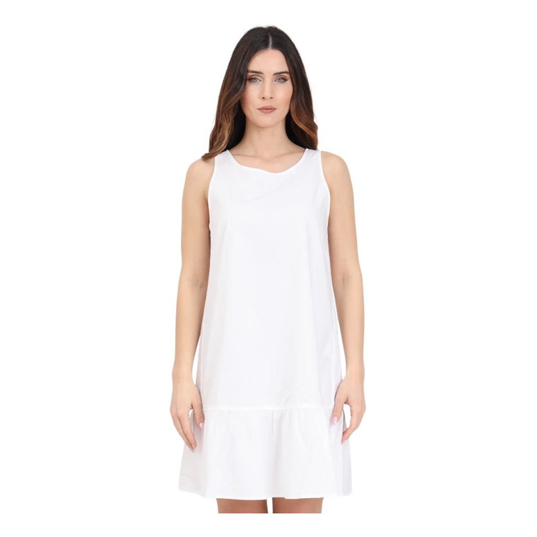 Biała Tunika z Logo na Sukienkę z Poplinu Armani Exchange