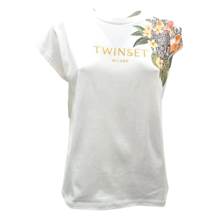 Biały T-shirt Twinset