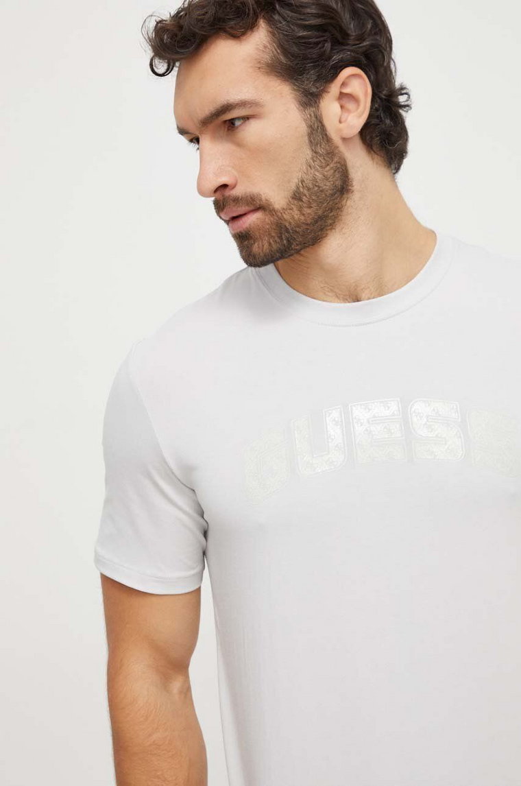 Guess t-shirt GASTON męski kolor szary z nadrukiem Z4RI00 J1314