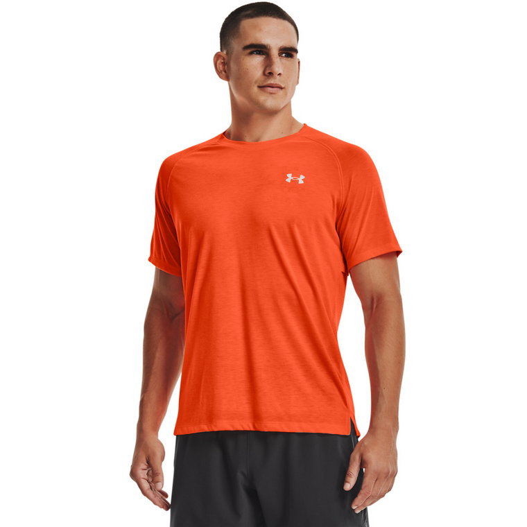 Męska koszulka do biegania UNDER ARMOUR STREAKER SS - pomarańczowa