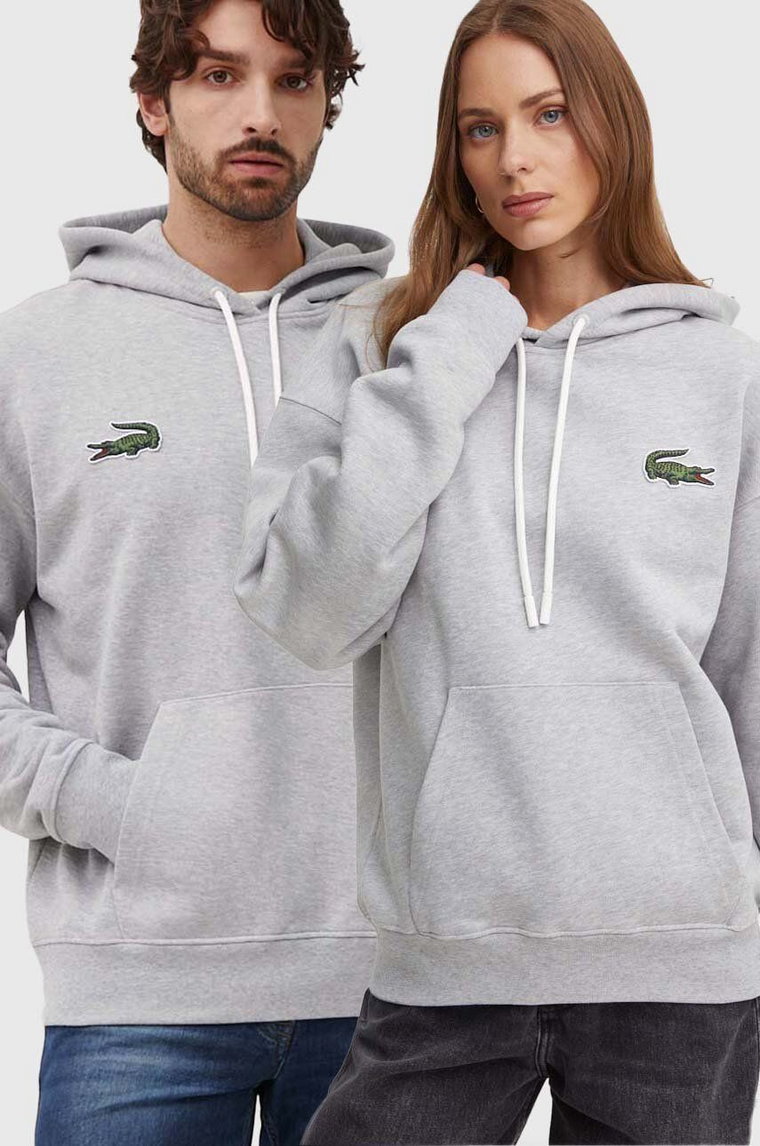 Lacoste bluza bawełniana męska kolor szary melanżowa