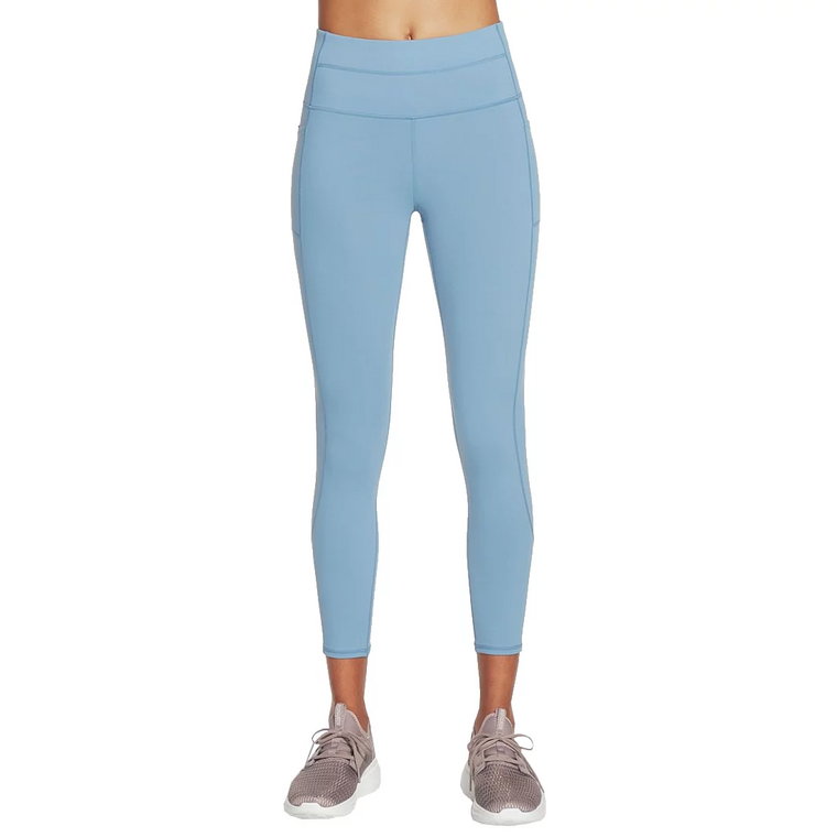 Skechers Go Walk High Waisted 7/8 Legging W03LG31B-BLGY, Damskie, Niebieskie, leginsy, nylon, rozmiar: M