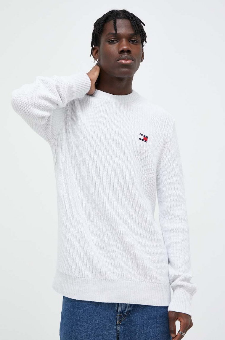 Tommy Jeans sweter bawełniany kolor szary