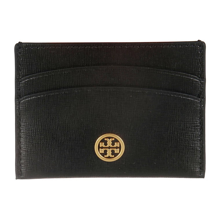 Czarne Portfele Robinson Card Case Tory Burch