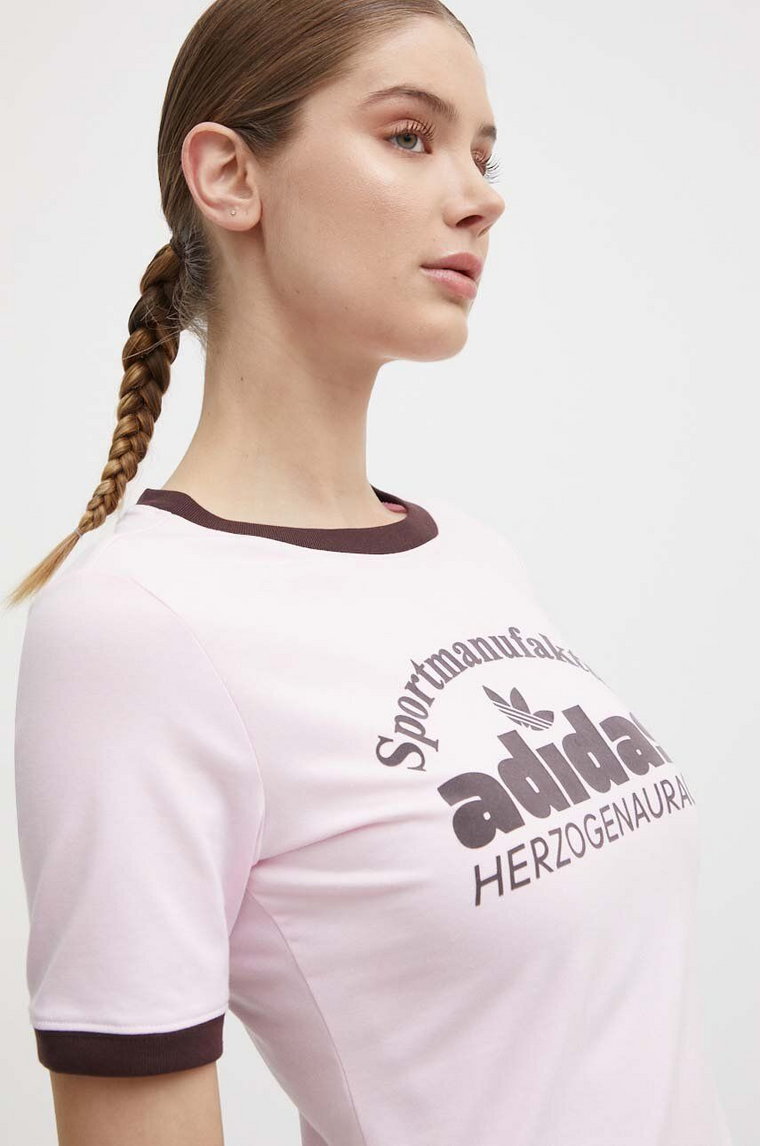 adidas Originals t-shirt damski kolor różowy IR6087