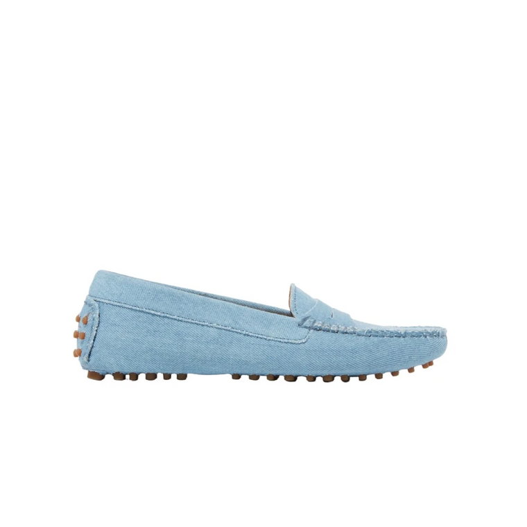 Jasnoniebieskie Loafersy z Denimu Scarosso