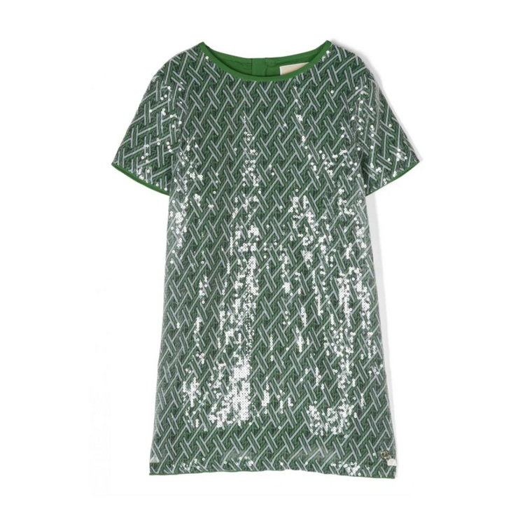 Sukienka dla dziewczynki z cekinami - Zielona Michael Kors