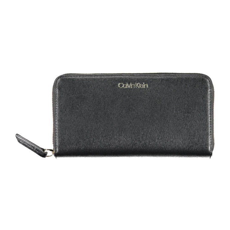 Czarny portfel z poliuretanu z blokadą Rfid Calvin Klein