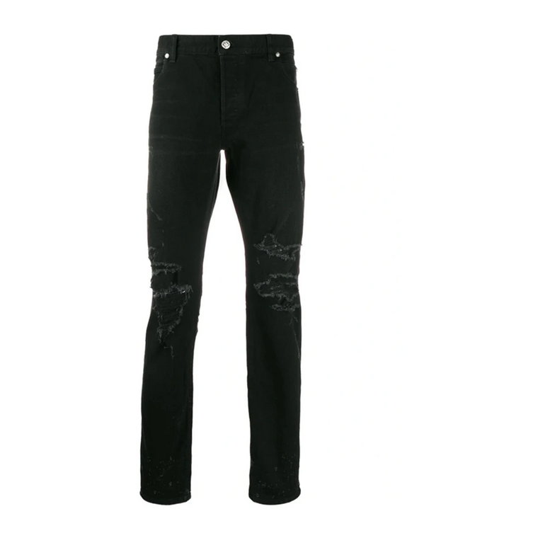 Klasyczne czarne jeansy z bawełny Balmain