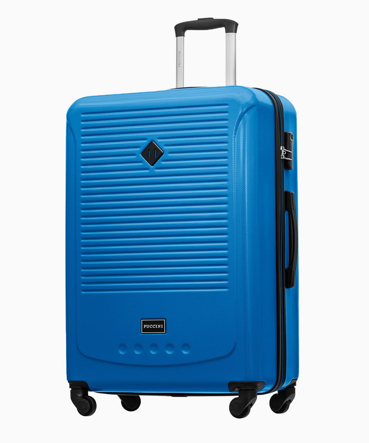 PUCCINI Duża niebieska walizka z zamkiem szyfrowym