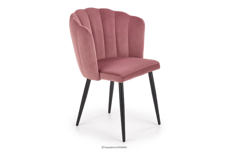 Krzesło tapicerowane muszelka różowe ARUM Konsimo