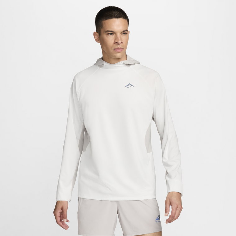 Męska koszulka z kapturem i długim rękawem do biegania Dri-FIT UV Nike Trail - Brązowy