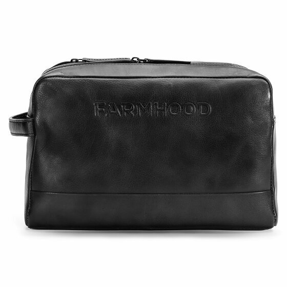 Farmhood Memphis XL Toilet Bag Leather 30 cm black