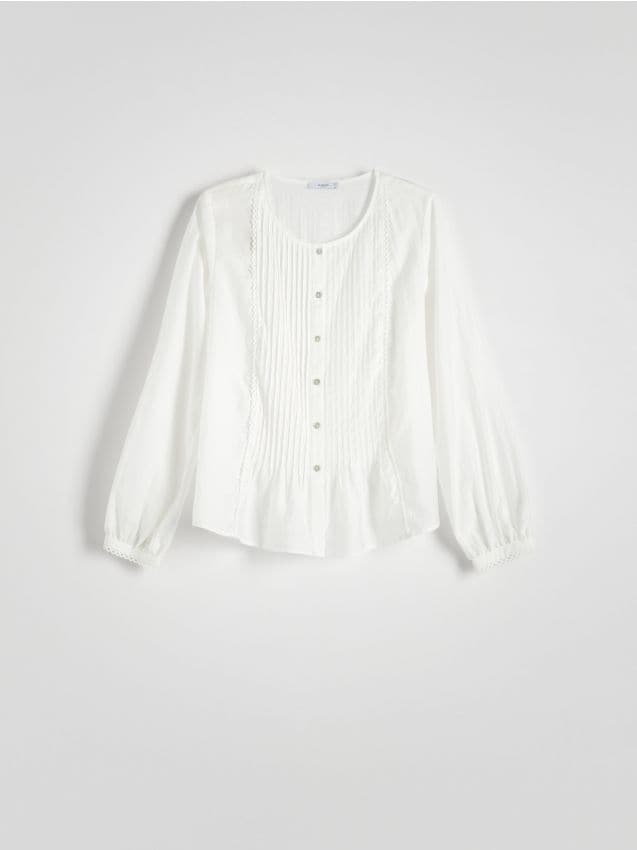 Reserved - Bluzka z wiskozy - złamana biel