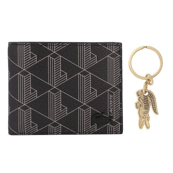 Lacoste Money Pieces Portfel 11 cm monogram noir gris