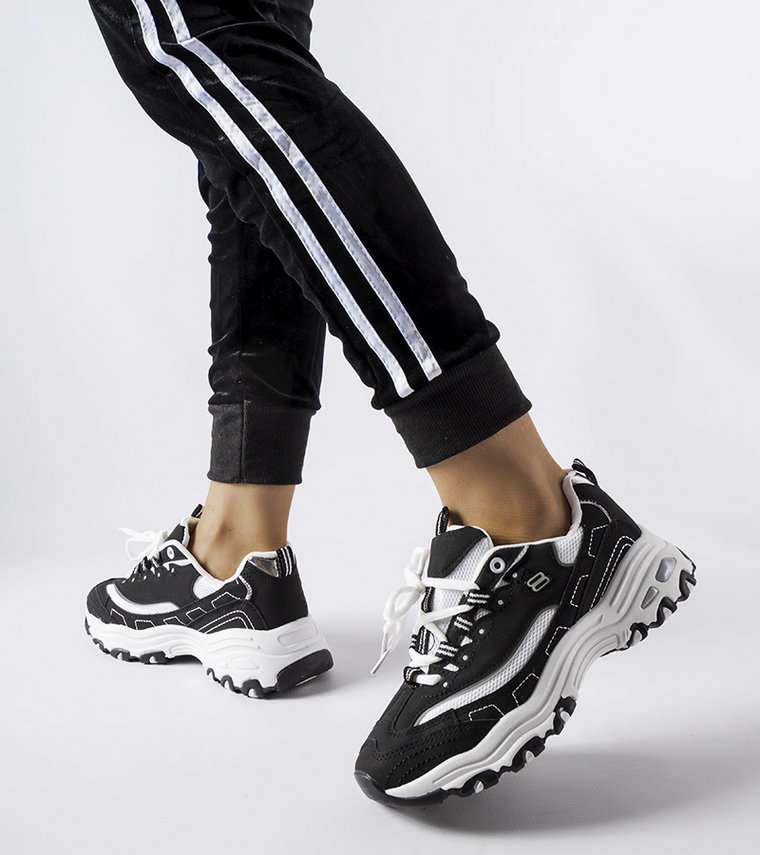 Czarno-białe sportowe sneakersy Kouri