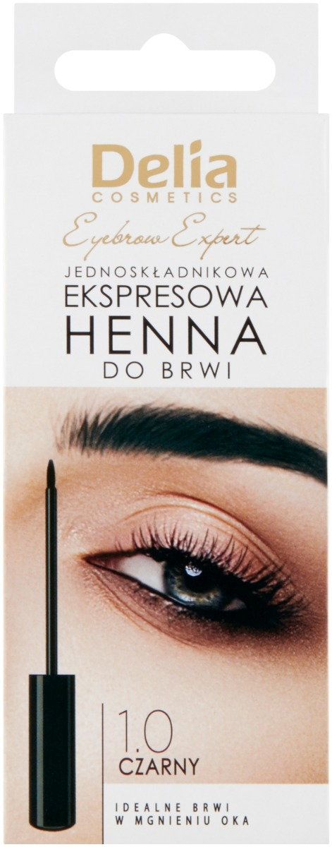Delia Eyebrow Expert Henna do brwi ekspresowa, jednoskładnikowa 1.0 Czarna 6 ml