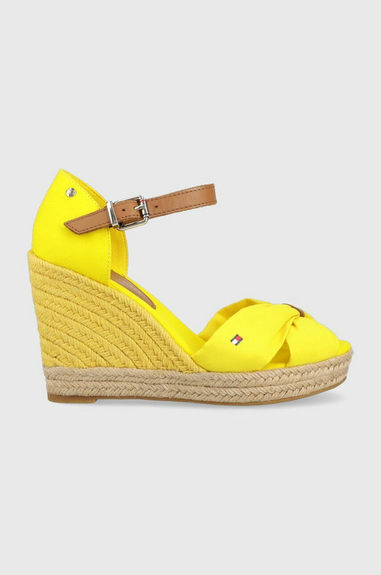 Tommy Hilfiger sandały BASIC OPENED TOE HIGH WEDGE kolor żółty FW0FW04784