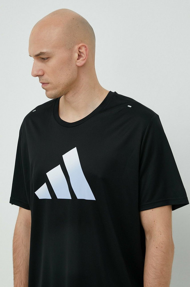 adidas Performance t-shirt do biegania Run Icons kolor czarny