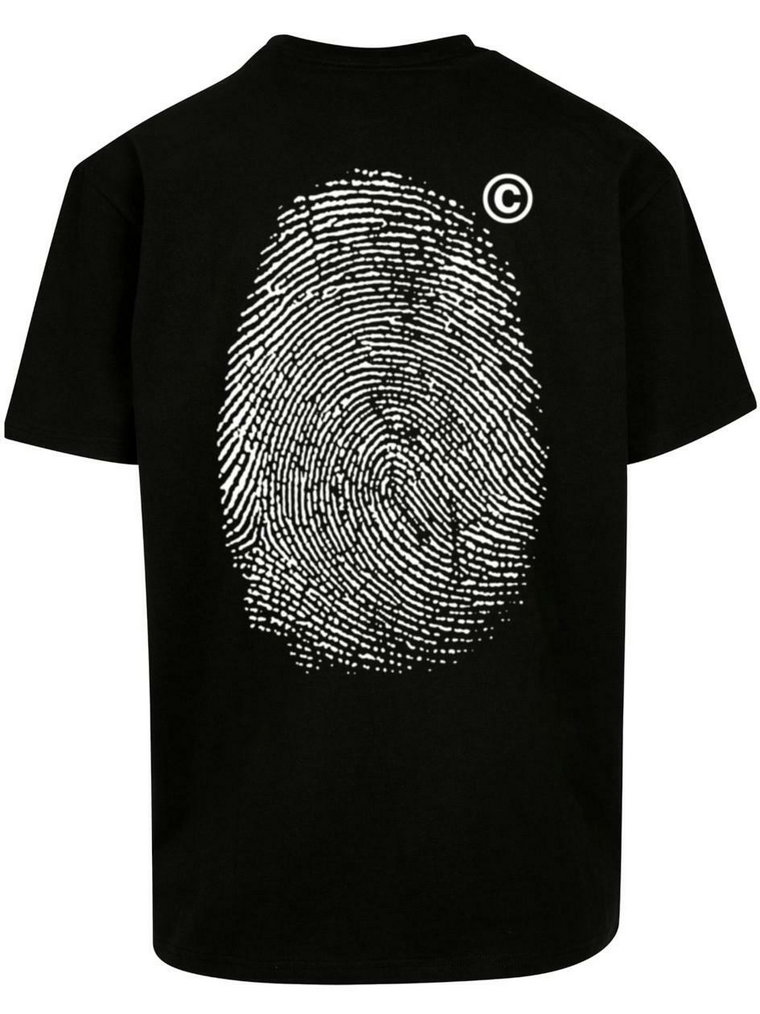 Koszulka Oversize Z Krótkim Rękawem Męska Czarna Upscale MT2546 Fingerprint