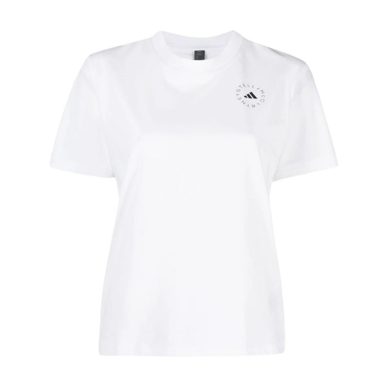 Koszulka z logo w kolorze białym Adidas by Stella McCartney