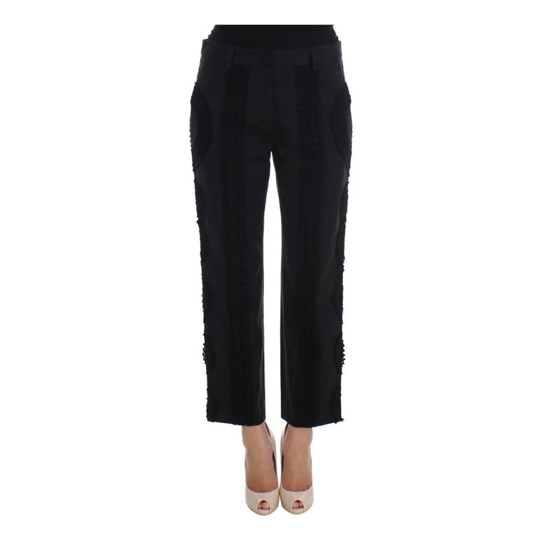 Black Cotton Stretch Torero Capris Pants Dolce & Gabbana
