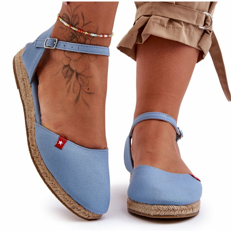 Damskie Espadryle Na Platformie Big Star FF274532 Niebieskie