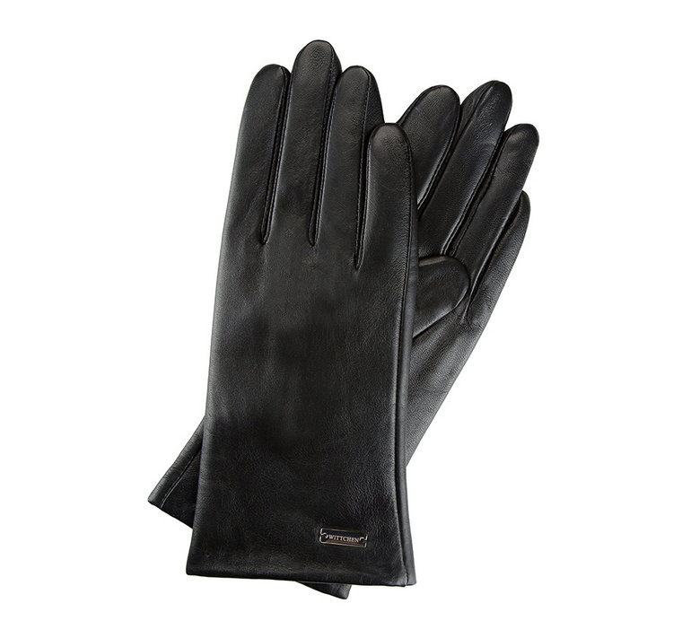 Damskie rękawiczki skórzane klasyczne czarne
