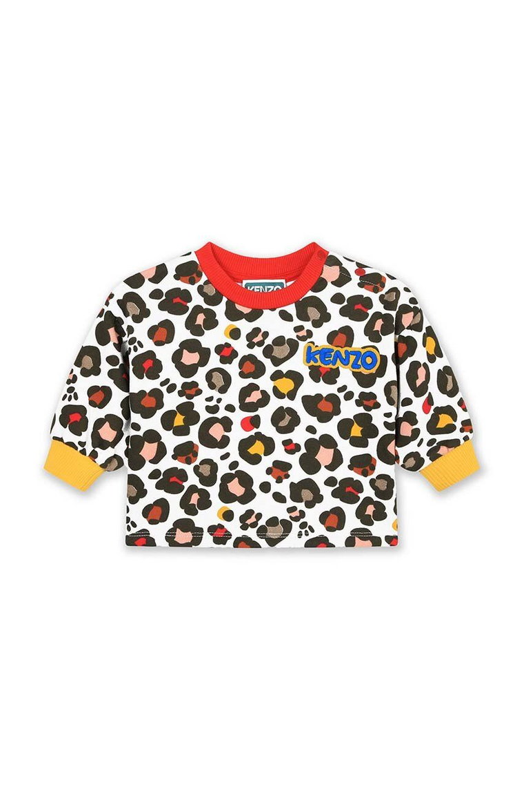 Kenzo Kids bluza bawełniana dziecięca kolor beżowy wzorzysta