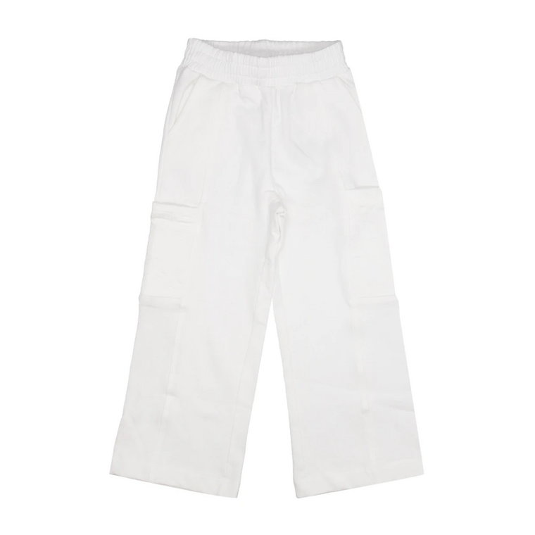 Białe bawełniane spodnie sportowe dla dzieci Chiara Ferragni Collection