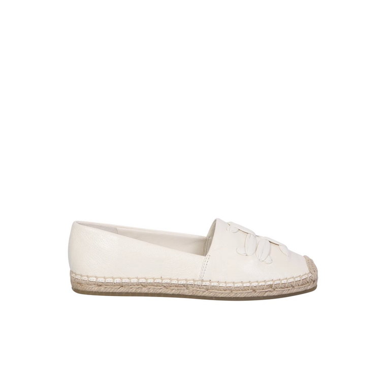 Białe Espadryle zamszowe z motywem Double T Tory Burch