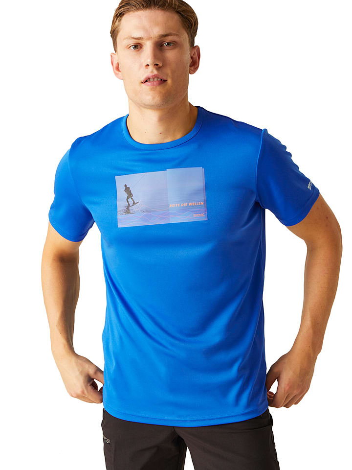 Regatta Koszulka funkcyjna "Fingal Slogan III" w kolorze niebieskim