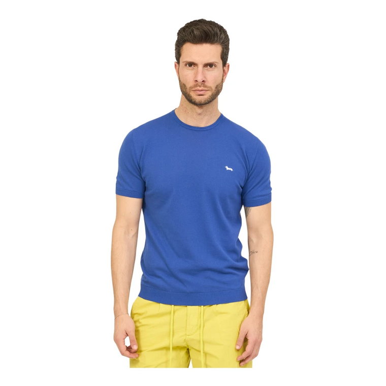Niebieski T-shirt z czystymi liniami Harmont & Blaine