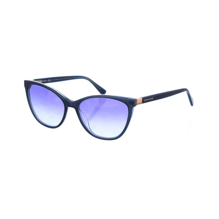 Owalne Okulary Przeciwsłoneczne z Jasnoniebieskimi Soczewkami Longchamp