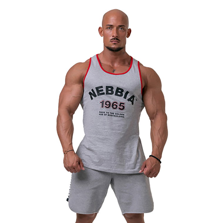 Tank top treningowy damski NEBBIA Old-School Muscle Tank Top light grey | WYSYŁKA W 24H | 30 DNI NA ZWROT