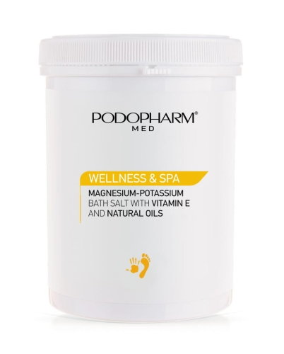 PODOPHARM WELLNES  SPA Magnezowo-Potasowa Sól Kąpielowa z Witaminą E i Naturalnymi Olejkami 1400g