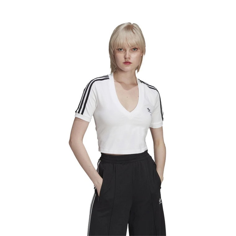 Stylowa Biała Koszulka Cropped Tee Hc2036 Adidas Originals