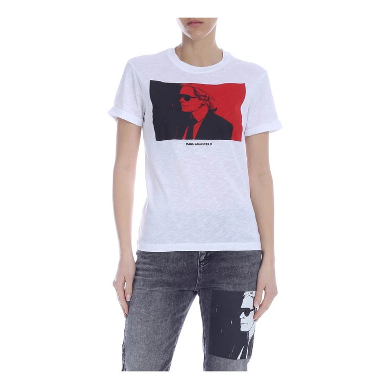 Flamed Cotton Colorblock Tee Karl Lagerfeld